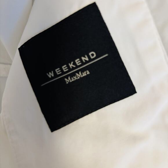Max Mara Weekend Jacket Women Size 8 White Long Sleeve Lightweight Casual Cotton - Picture 8 of 14
